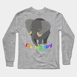 funny animals I'm happy Long Sleeve T-Shirt